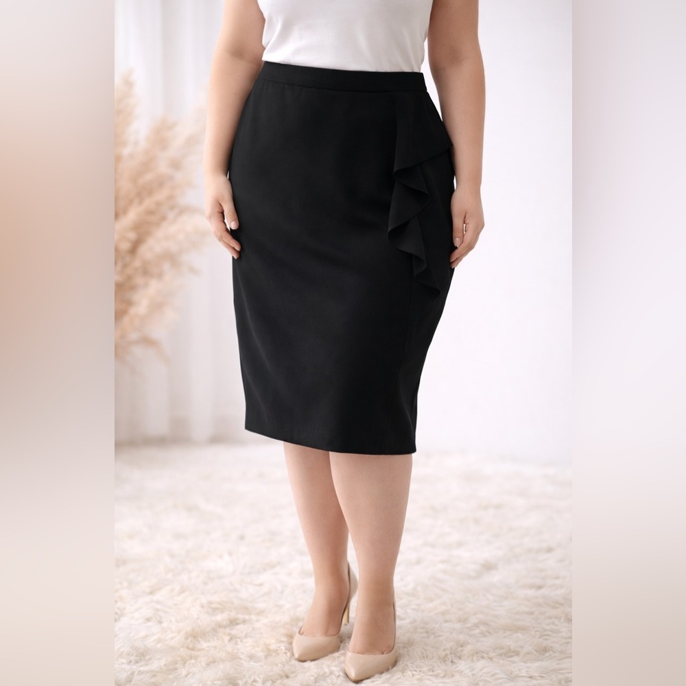 Bottega Veneta Italian Tailored Black Pencil Skirt IT 42 Acetate Blend